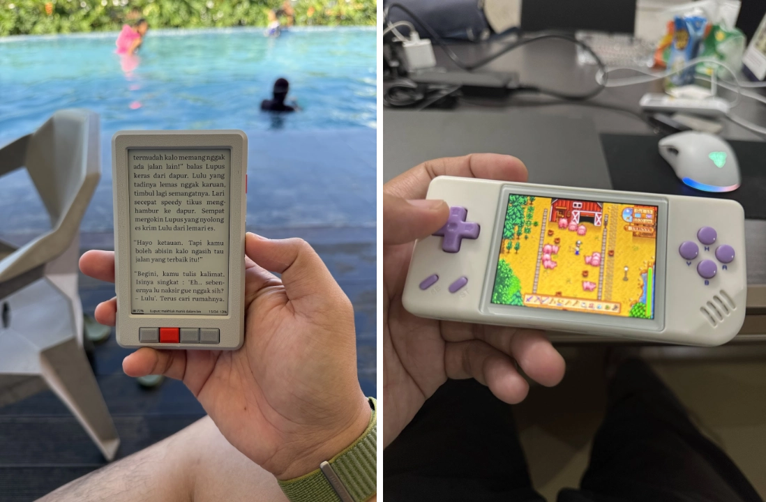 Baca buku di XTEINK X4 dan main Stardew Valley di Anbernic RG28XX